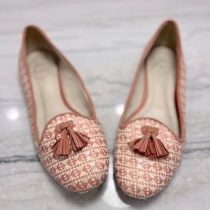 Jack Rogers Woven flats with pink leather tassels: 10M